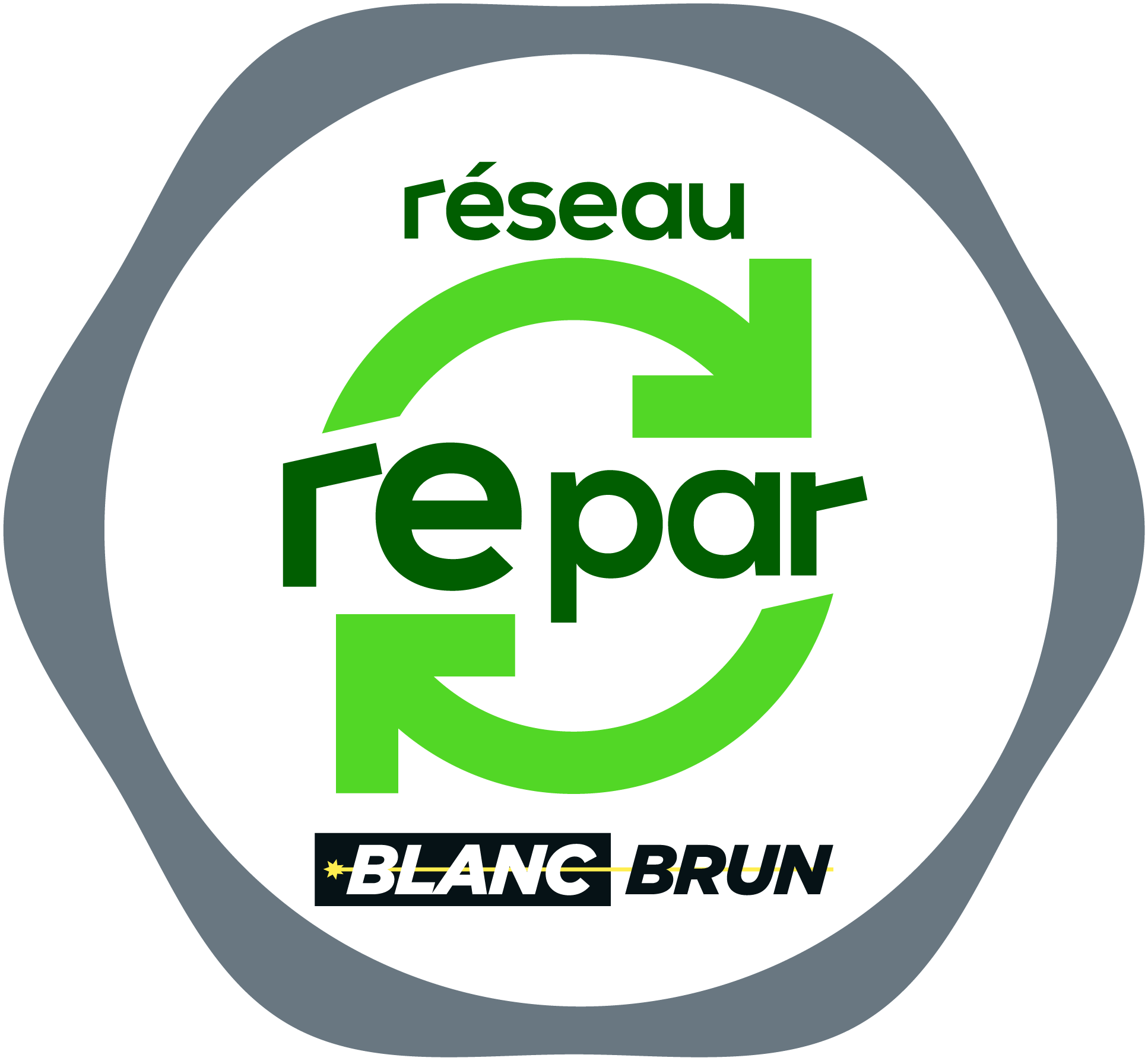 Logo Blanc Brun Réparateur électroménager Pays de la Loire