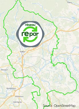 Carte Réparation électroménager Territoire de Belfort