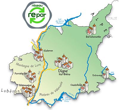 Carte dépannage électroménager Alpes-de-Haute-Provence