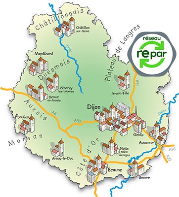 Carte réparateur électroménager Côte-d’Or
